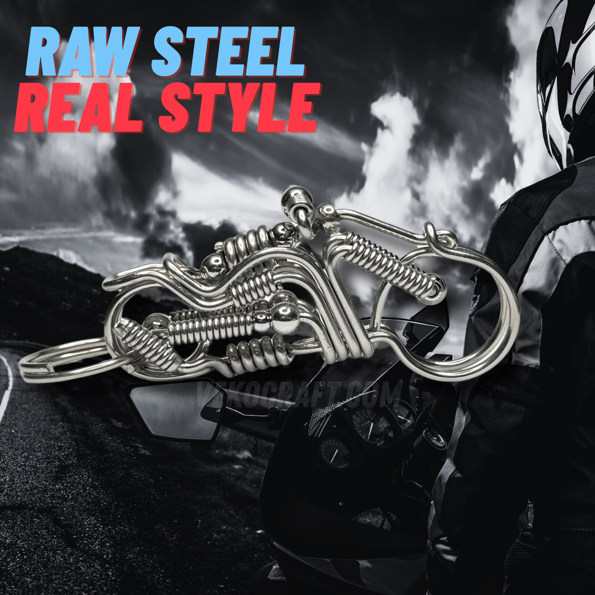 Handmade Harley-Inspired Motorcycle Keychain – Bold Biker Style