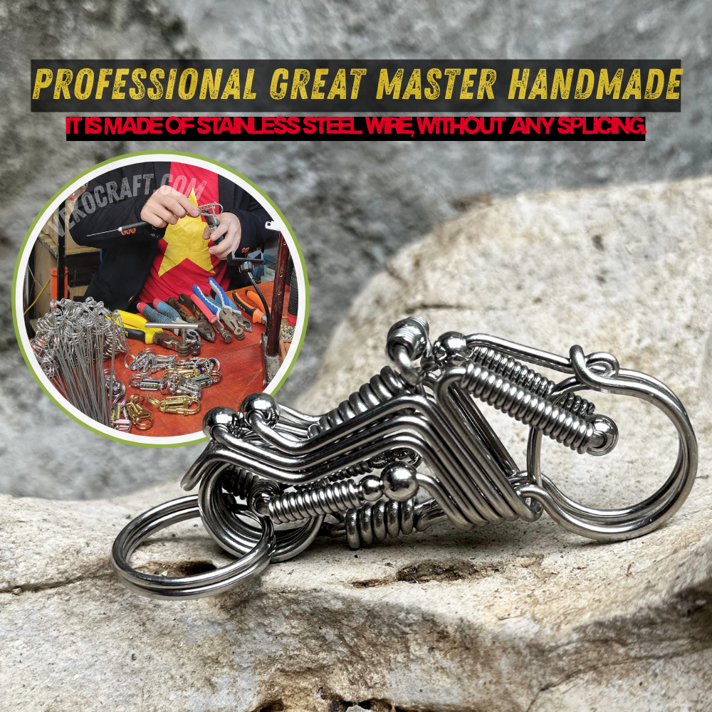 Badass Harley-Inspired Keychain β Handmade Steel Ride