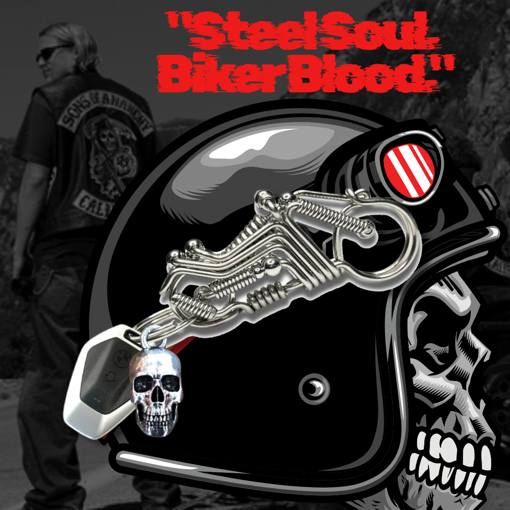 Badass Harley-Inspired Keychain β Handmade Steel Ride