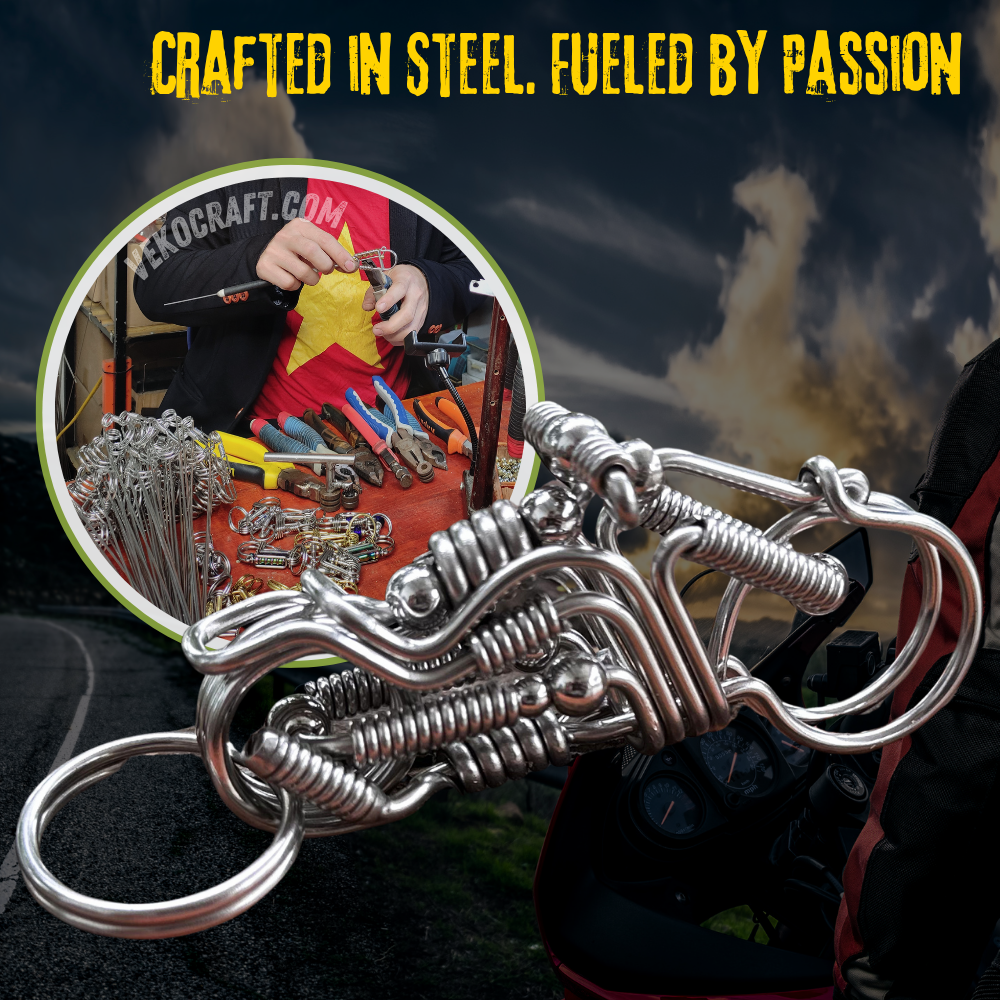 Handmade Harley-Inspired Motorcycle Keychain – Bold Biker Style