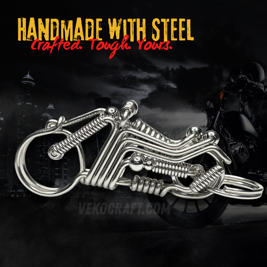 Badass Harley-Inspired Keychain – Handmade Steel Ride