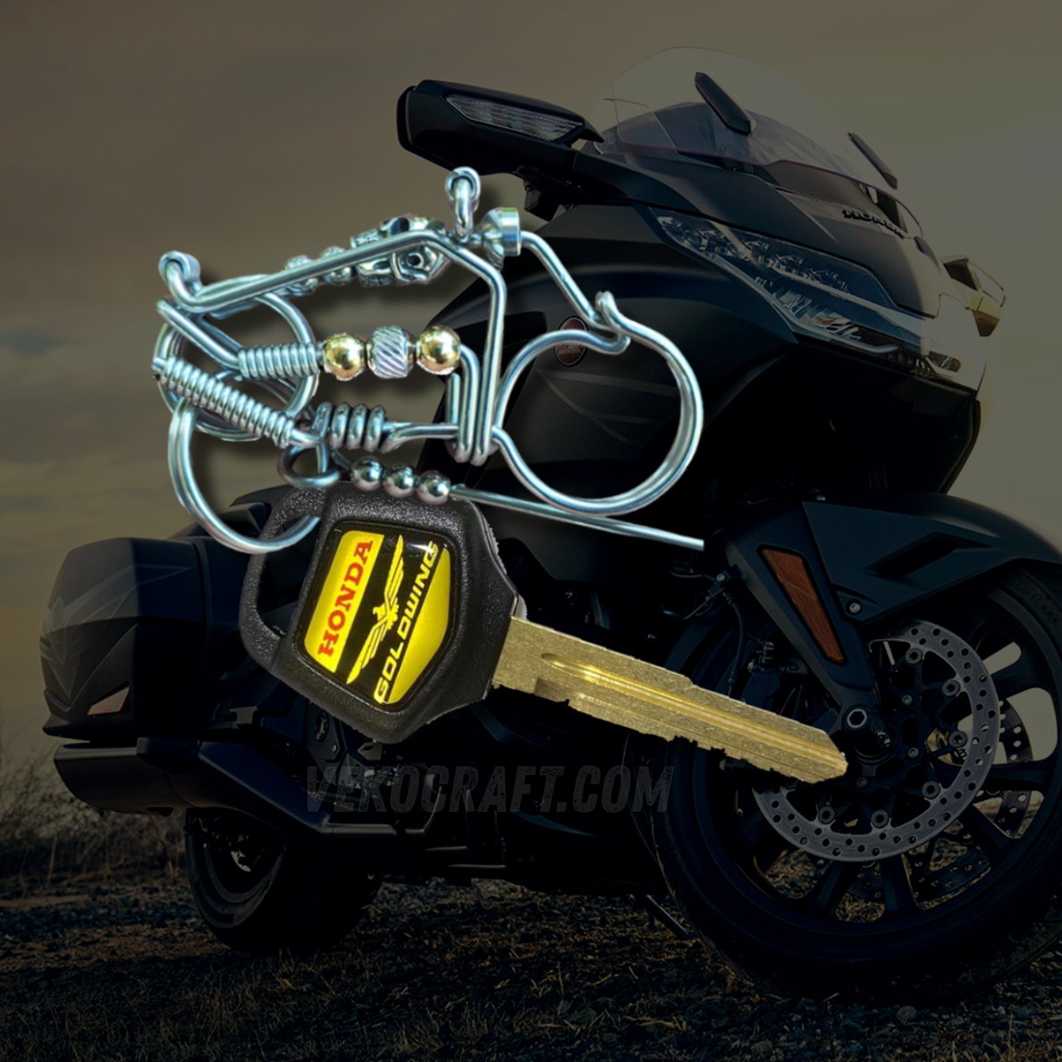 Handmade Skull Motorbike Keychain – Badass & Unique