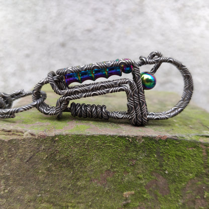 Handmade Damascus Keychain – Bamboo Symbol of Strength & Prosperity