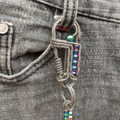 Handmade Damascus Keychain – Bamboo Symbol of Strength & Prosperity