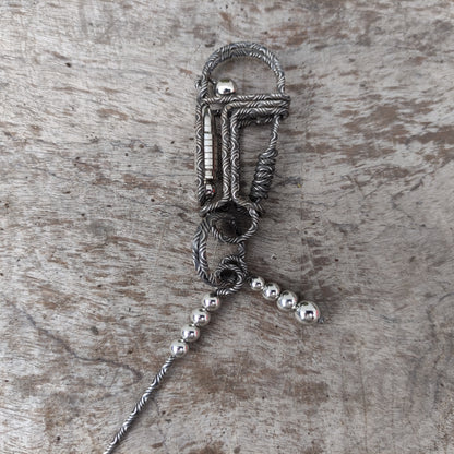 Handcrafted Damascus Keychain – Rugged Gift for Hunters & Outdoor Lovers