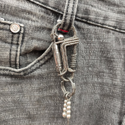 Handcrafted Damascus Keychain – Rugged Gift for Hunters & Outdoor Lovers