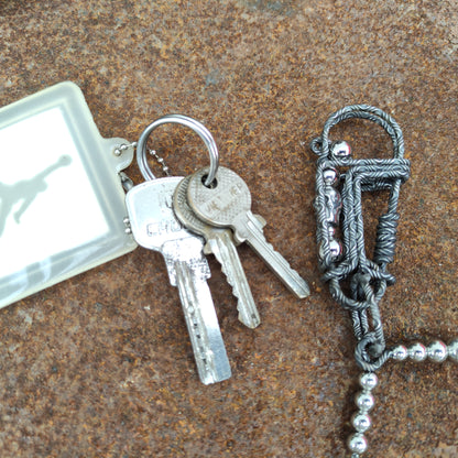 Skull Damascus Keychain – Bold Biker Spirit, Handcrafted Steel