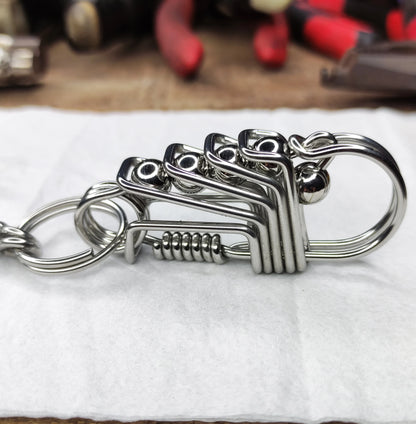 Special minimalist handmade stainless steel wire Carabiner keychain