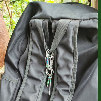 Handcrafted Damascus Keychain – Rugged Gift for Hunters