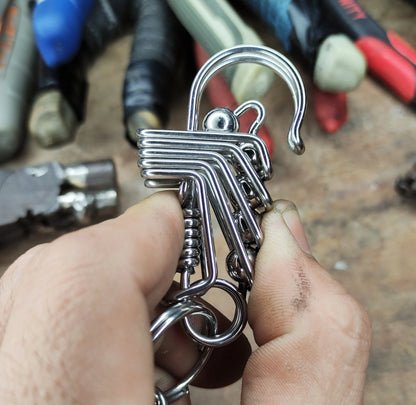 Special minimalist handmade stainless steel wire Carabiner keychain