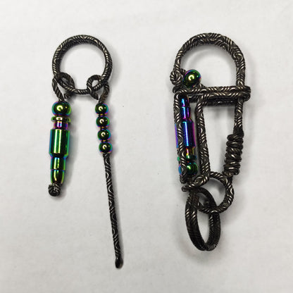 Handcrafted Damascus Keychain – Rugged Gift for Hunters
